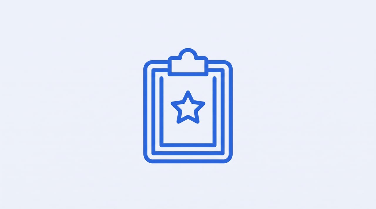 A performance review form with a five-point rating scale beside example phrases, one vague line crossed out and rewritten as a specific behavioral statement